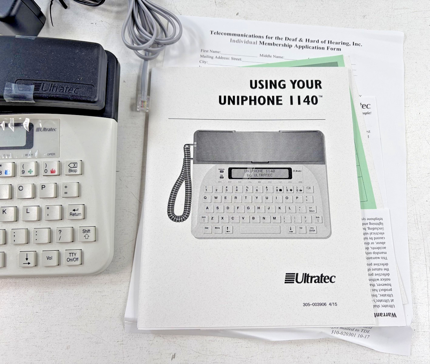 Ultratec Model 1140 Uniphone All-in-One TTY VCO/HCO Amplified Phone Backlit LCD