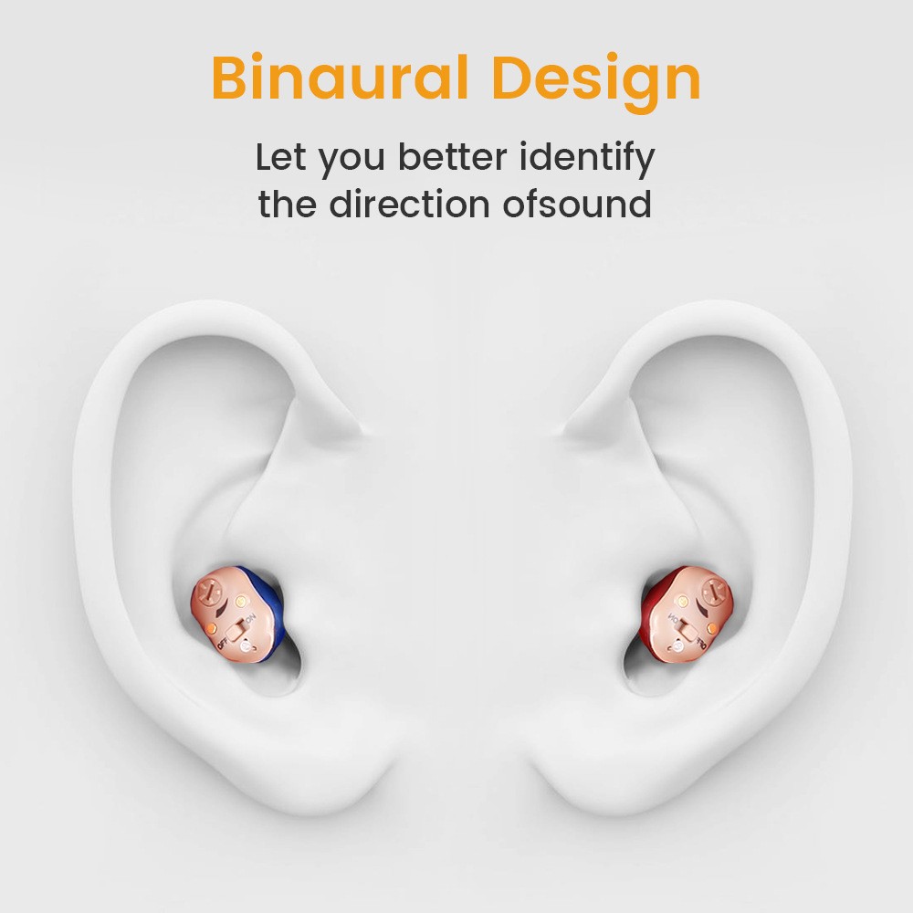 1 Pair Invisible Hearing Aids MiNi Digital Sound Amplifier Enhancer With Battery