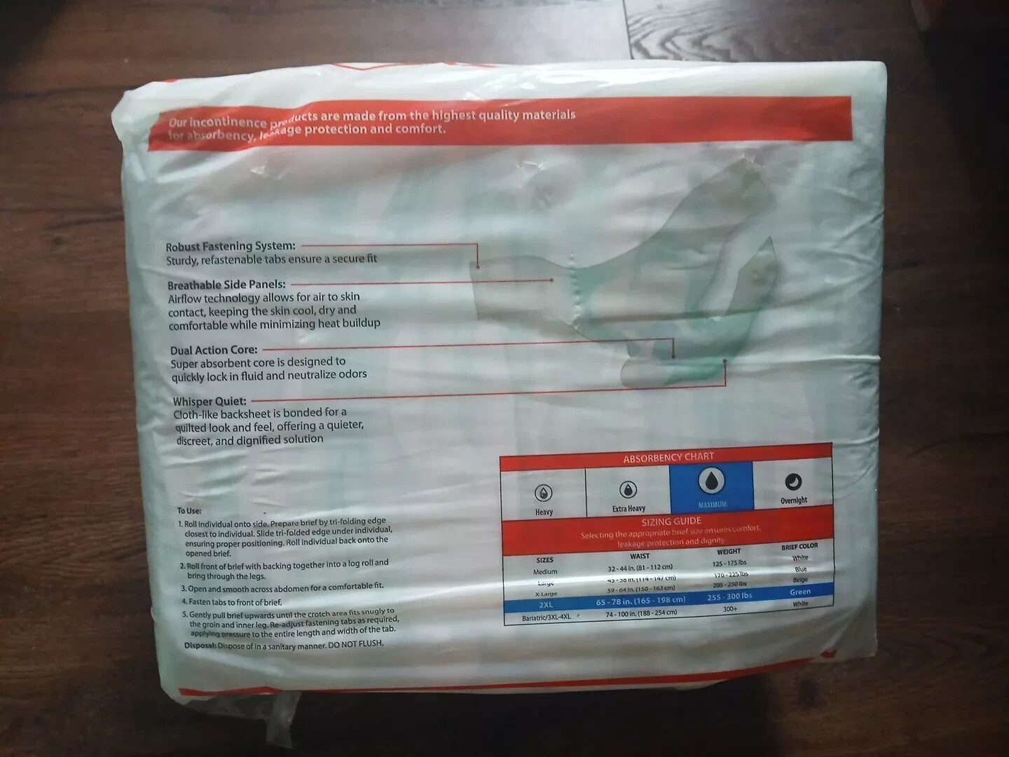 1 Pack of 12 Cardinal Health Quilted Adult Briefs. Maximum Absorbency. Size 2XL