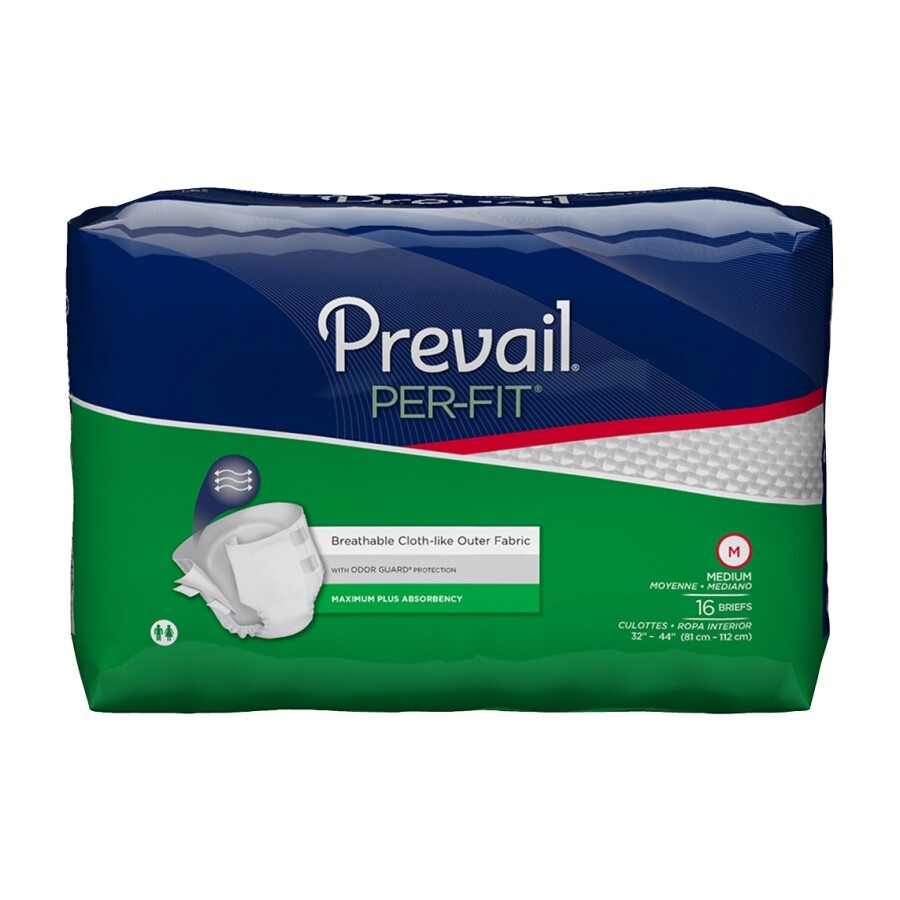 Prevail Per-Fit Adult Brief, Regular 40” – 49”, Case of 80