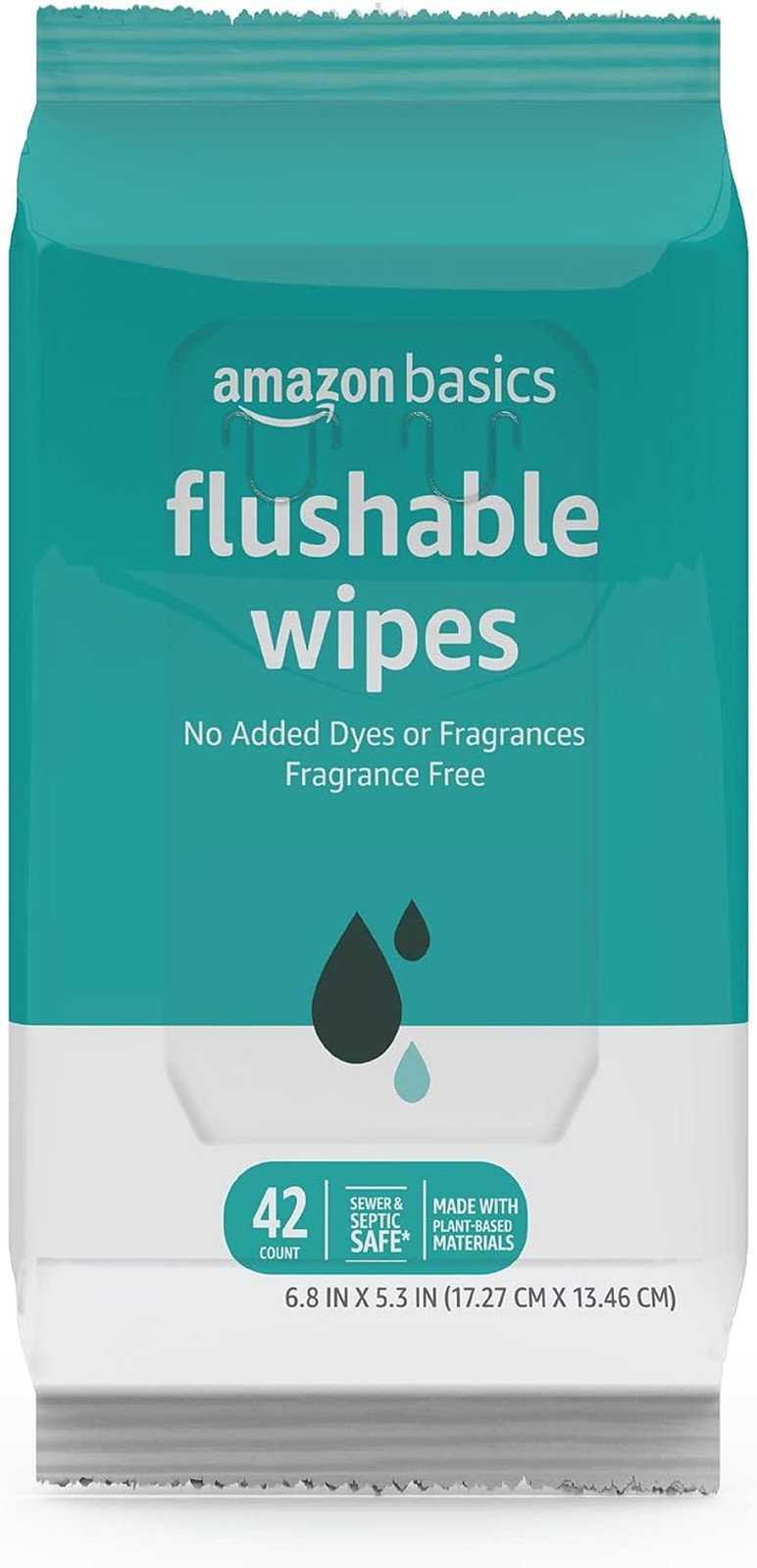 Flushable Adult Toilet Wipes, Fragrance Free, 504 Count (12 Packs of 42), Packag