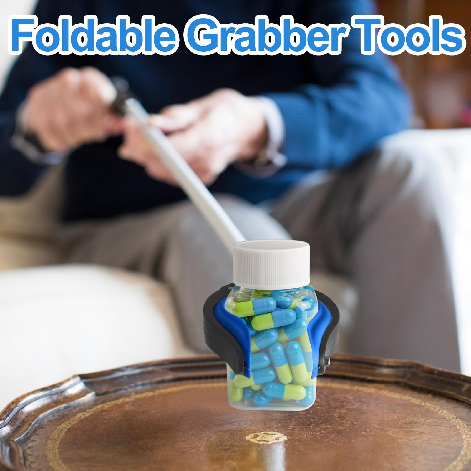 Tottist 6 Pack 32 Inch Commercial Trash Grabber for Elderly Assist, 6, Blue
