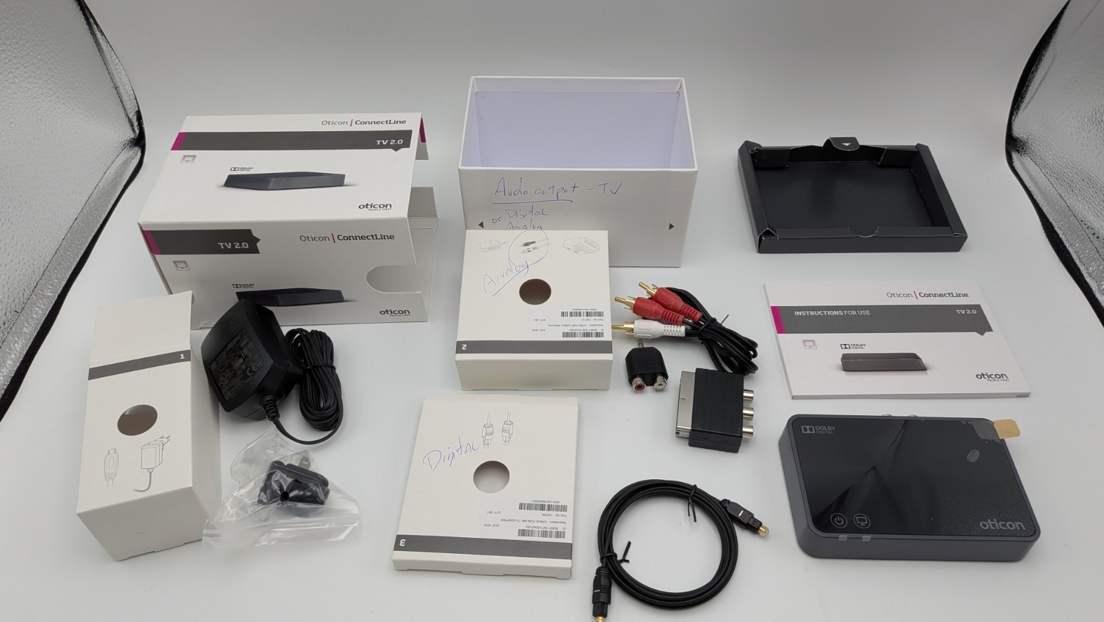 OTICON Connectline TV Adapter 2.0 BS-F200 Hearing Aid Streaming – New Open Box