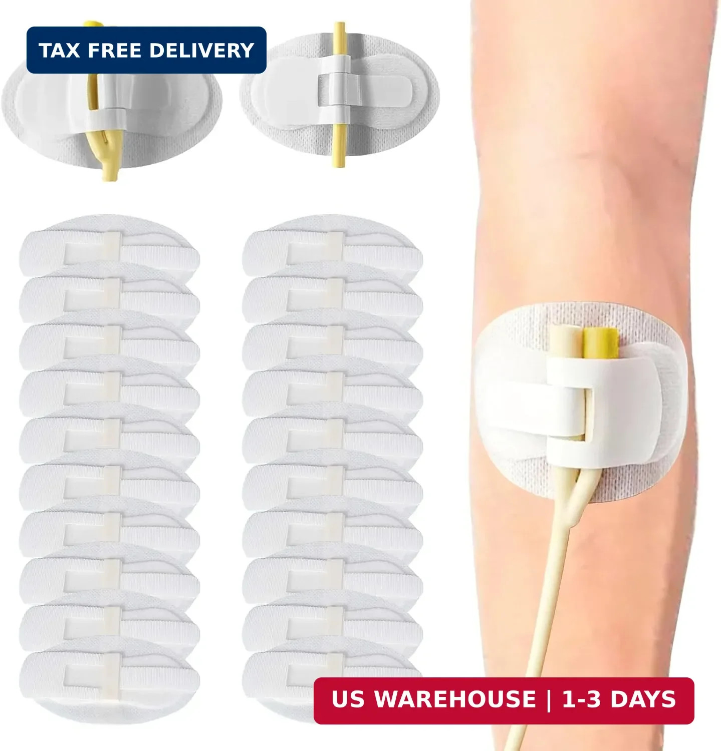 20Pcs Foley Catheter Stabilization Device, Catheter Tube Holder, Adhesive Cathet