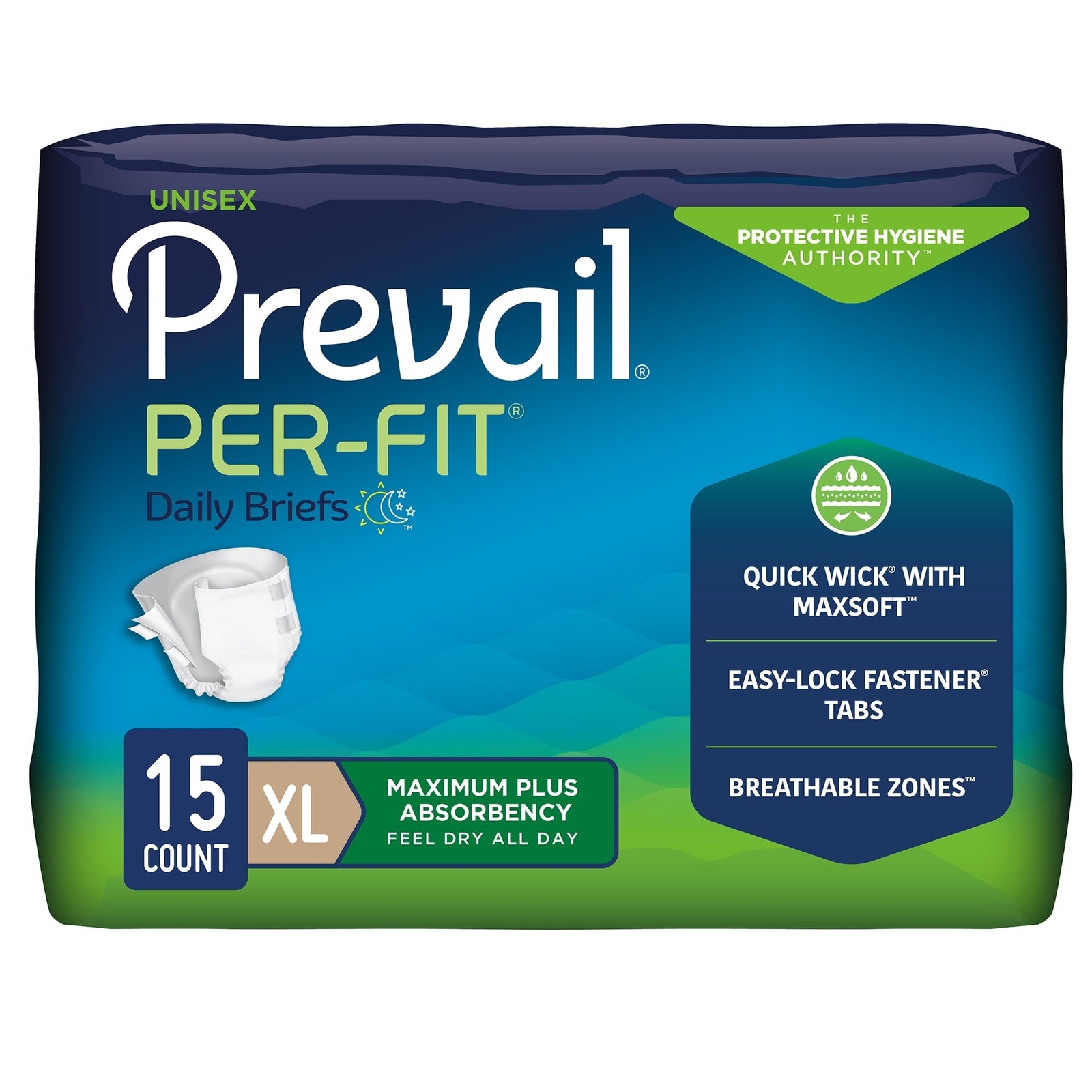 Prevail Per-Fit Unisex Incontinence Briefs Adult Diapers W/ Tabs Max Absorbency