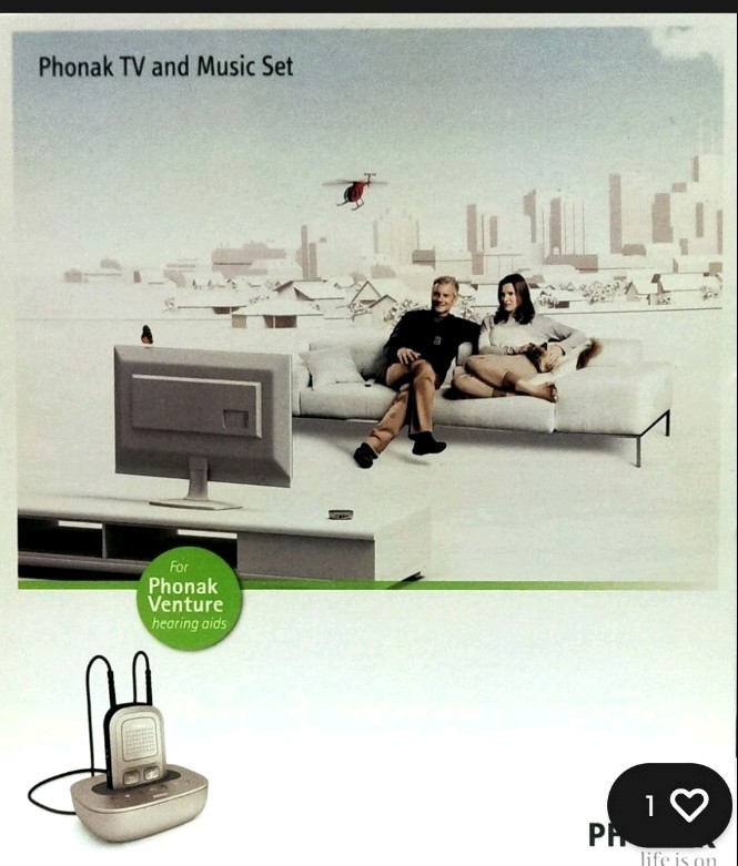 PHONAK COMPILOT II AND TVLINK II SET W/ PHONAK REMOTEMIC (TV & MUSIC SET)