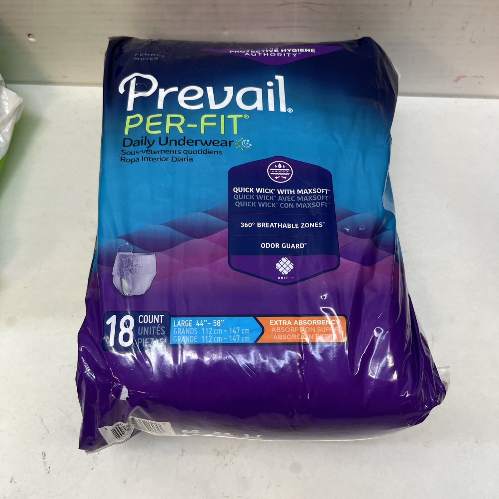 Prevail Disposable Underwear Female Large Extra 18 Ct