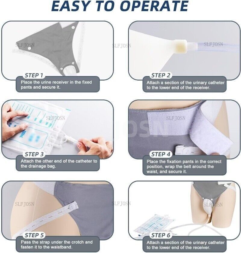 Male Famale Reusable Urine Bag Collector Portable Wearable Collection Grey
