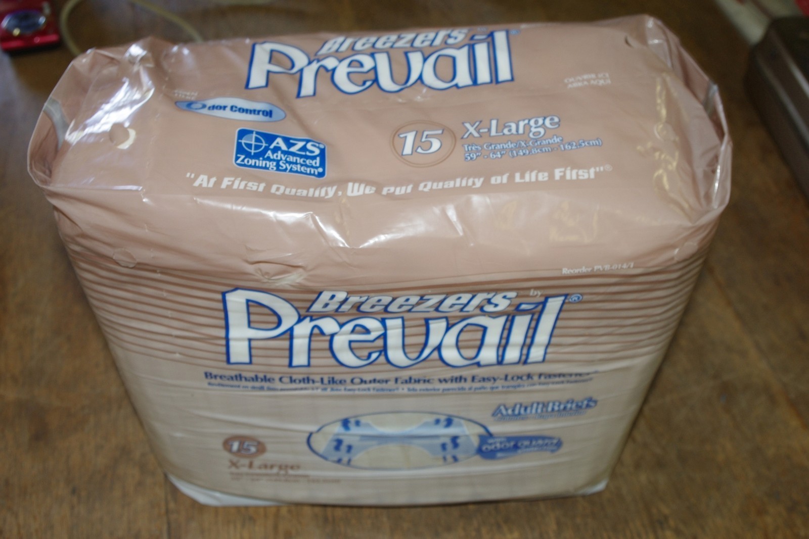 NEW Prevail Breezers X-Large, Package of 15 Adult Briefs *FREE SHIPPING*