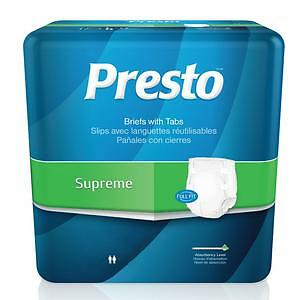 Presto Maximum Absorbency Brief, 2XL (63 to 69 Waist) Green Pack of 12