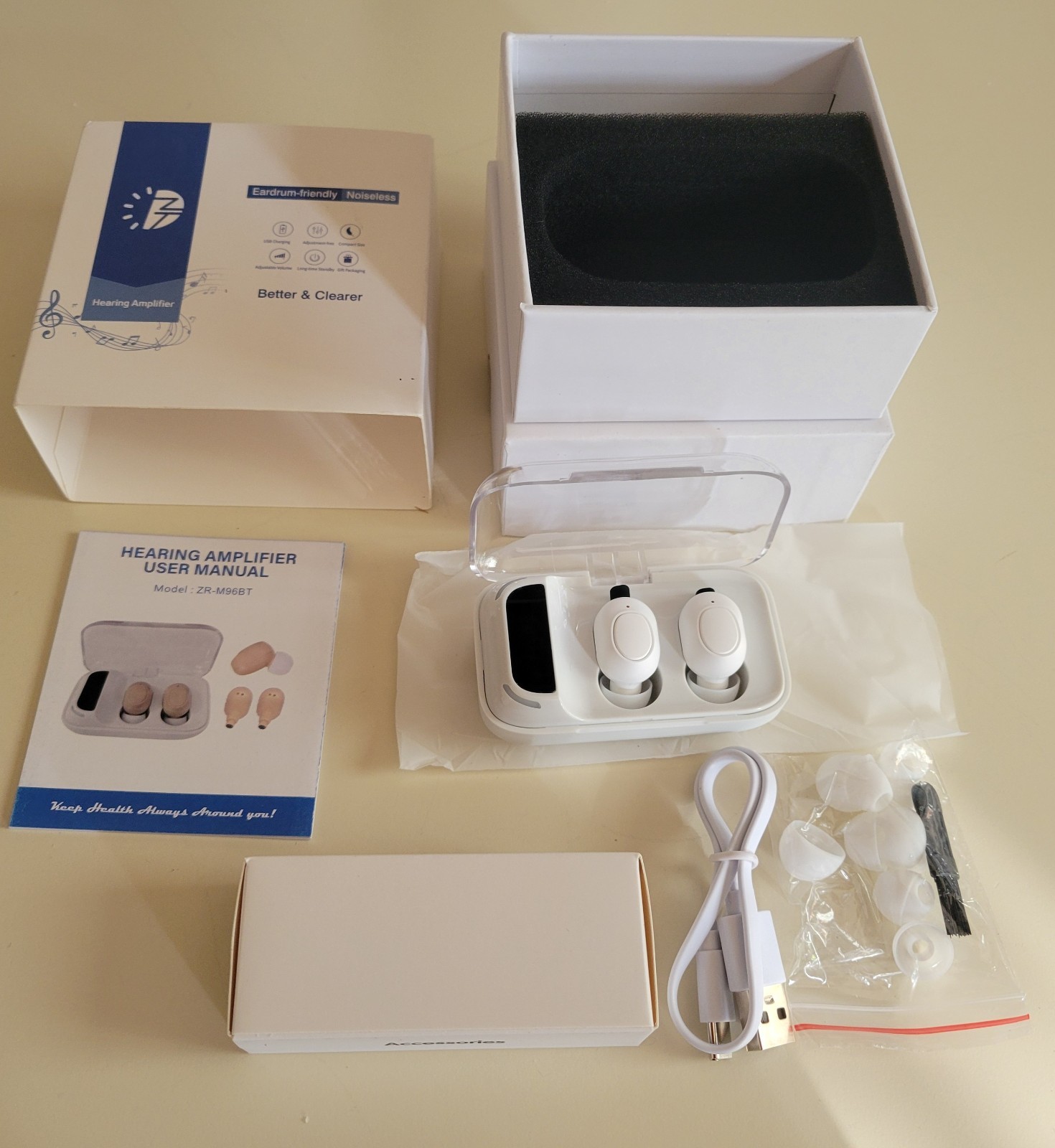 NEW / Shenzhen Rechargeable Hearing Amplifier Hearing Aid ZR-M96BT Noiseless