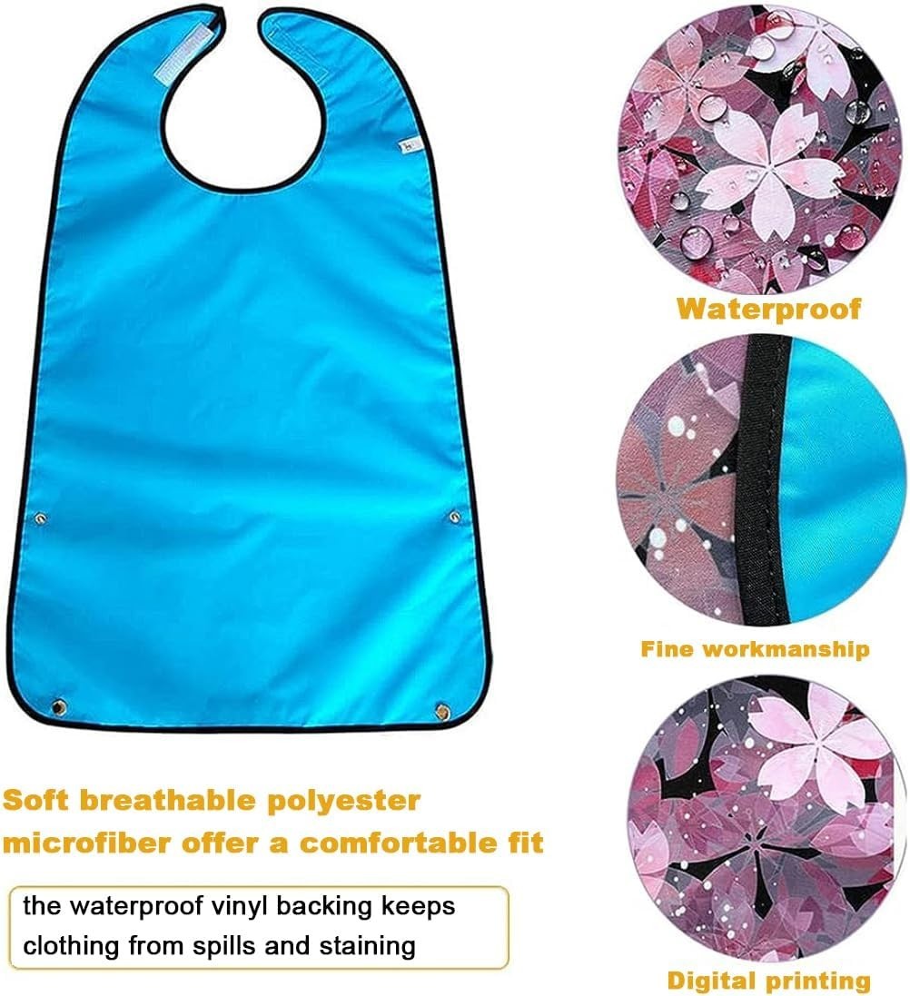 Soft & Stylish Large Adult Bibs – Waterproof with Crumb Catcher for Seniors