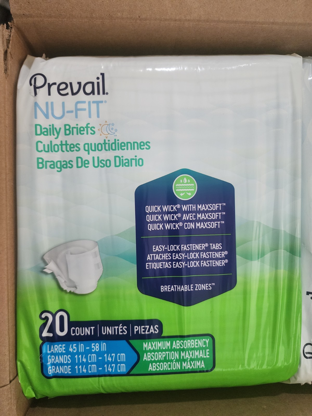 Adult Briefs Underwear 1 Pack Of 20 Total Diapers Size Large