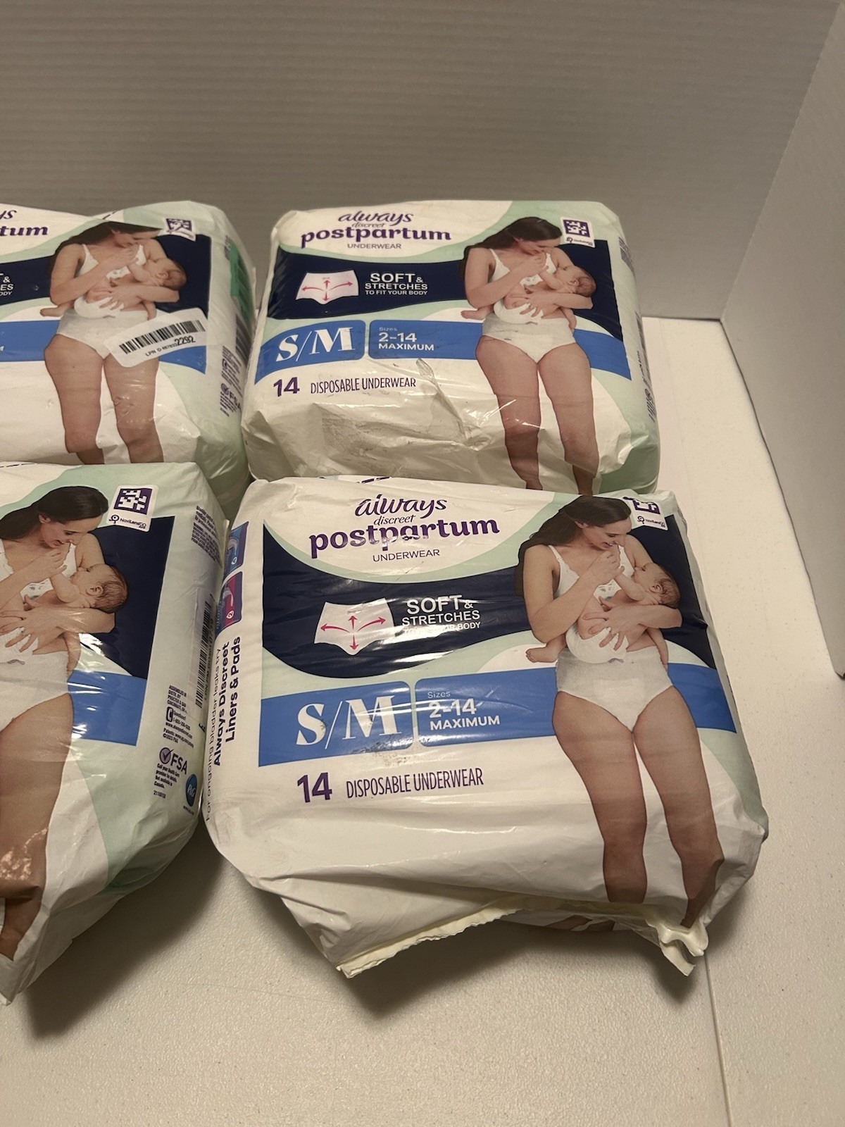 56 Count Always Discreet Postpartum Incontinence Underwear Women’s S/M Bladder