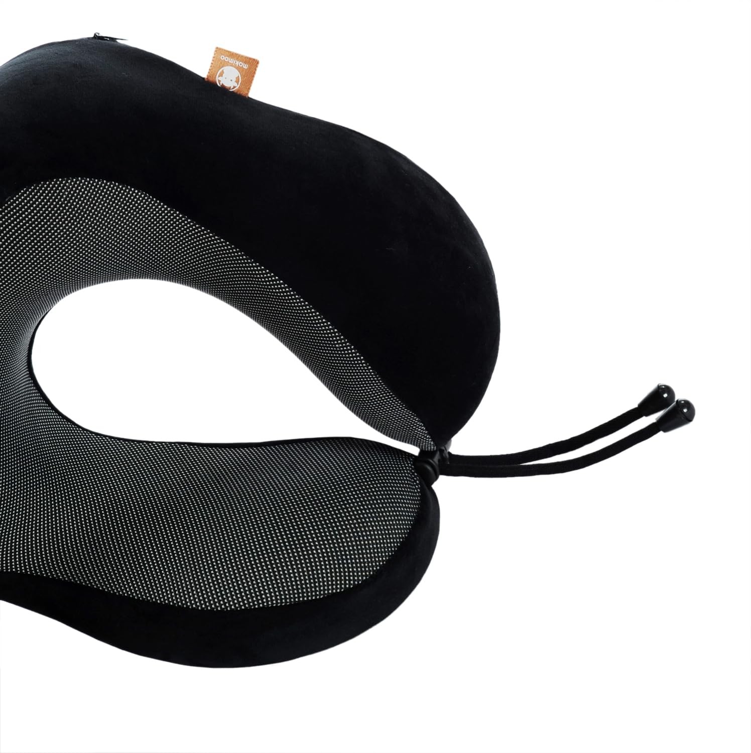 Makimoo Memory Foam Travel Pillow, Neck Pillow with 360-Degree Head Black