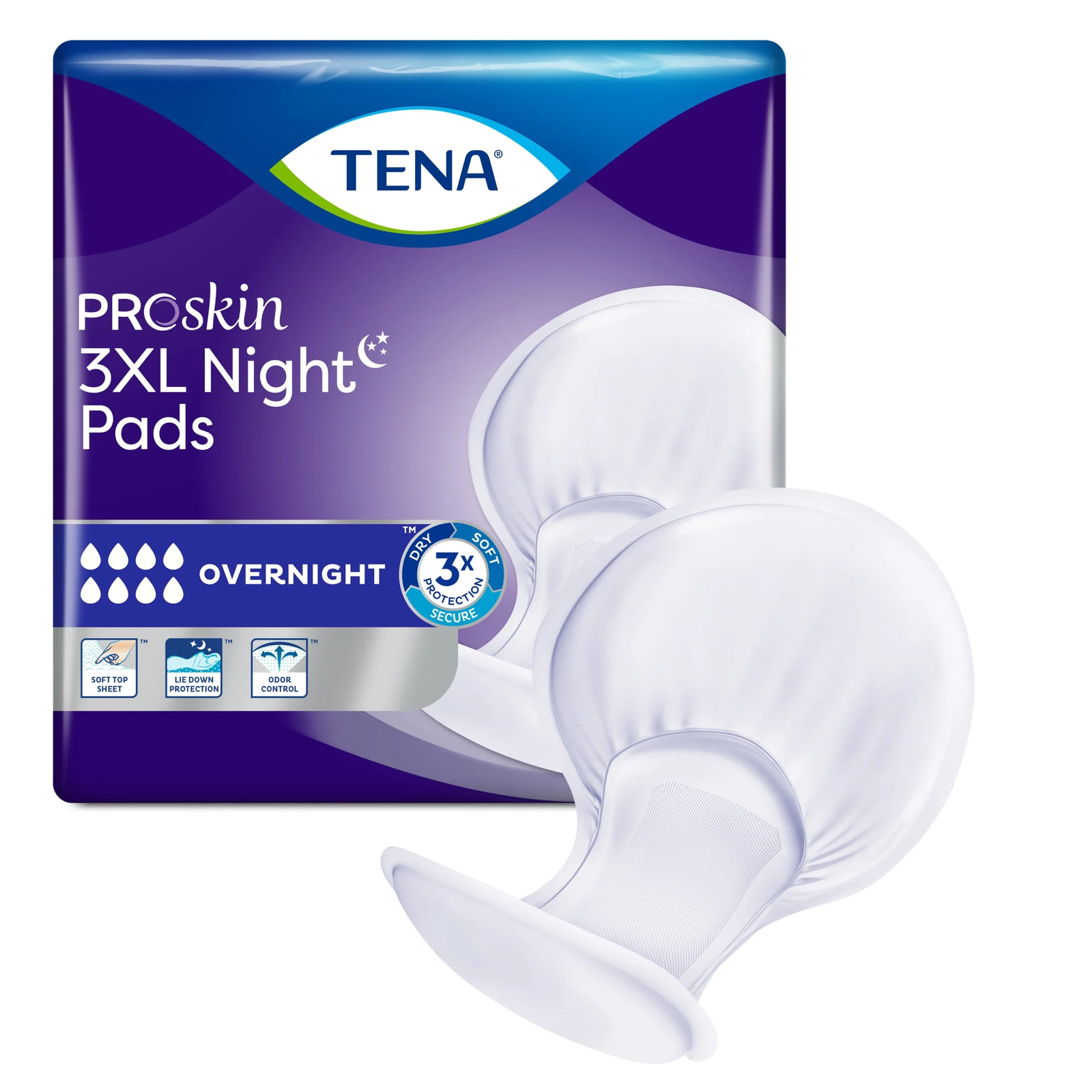 Proskin 3XL Incontinence Pads for Women and Men, Overnight Absorbency, 24 Count