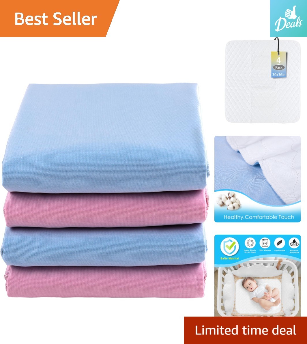 Easy-Care Waterproof Bed Pads 30″ x 36″, 4 Pack | Perfect for Every Lifestyle