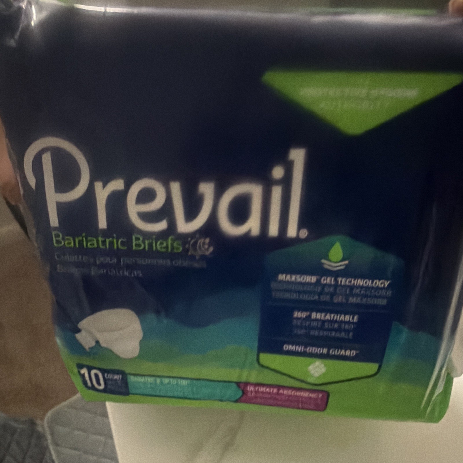 Prevail Bariatric Incontinence Briefs Breathable Ultimate Absorbency White 10