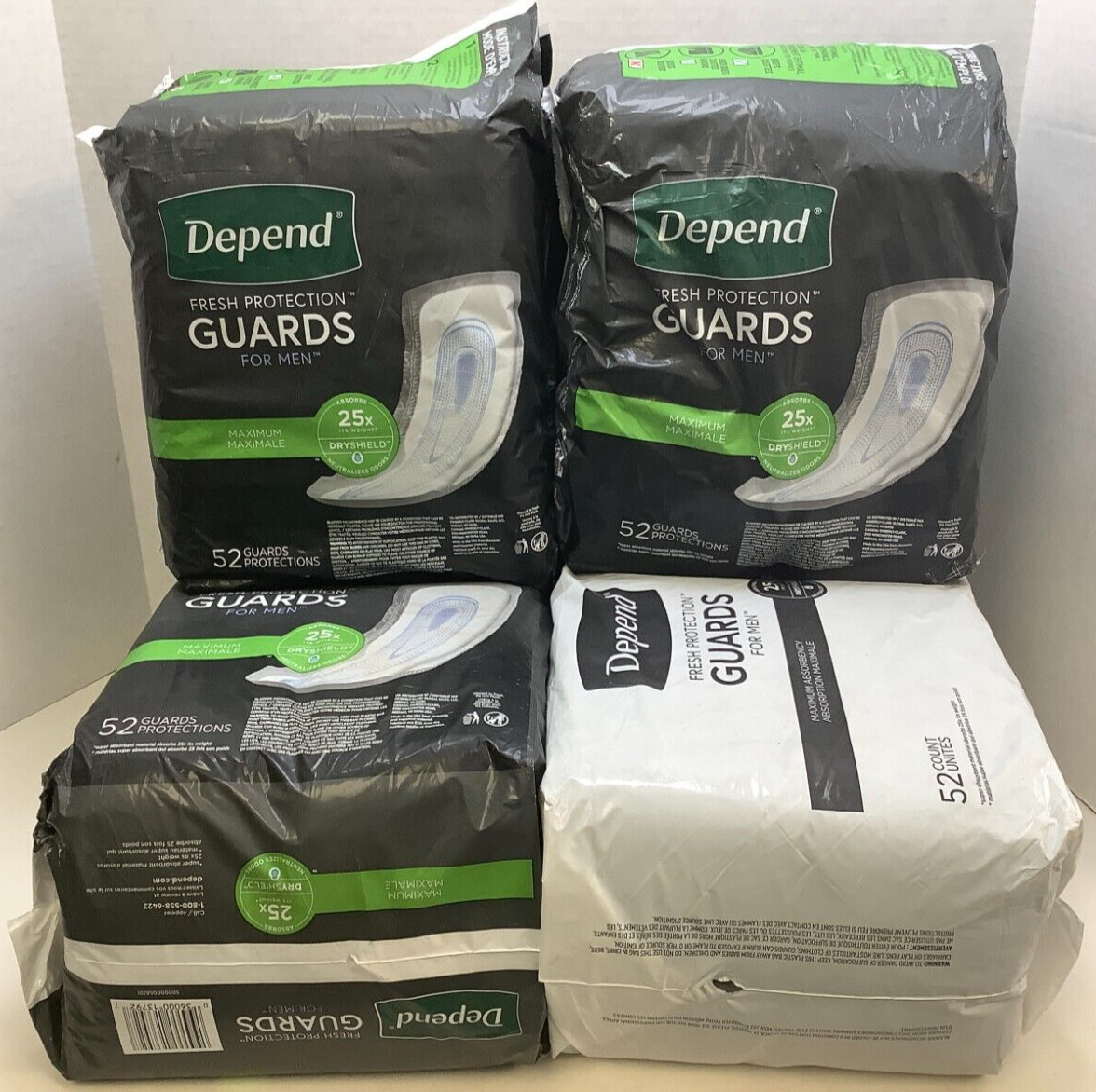 Depend For Men GUARDS, Maximum Protection, 208 CT, Free Shipping!!!