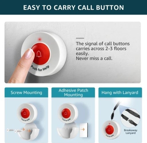 Life Alert Medical Call Button for Elderly at Home 100 Days of School – Compatib