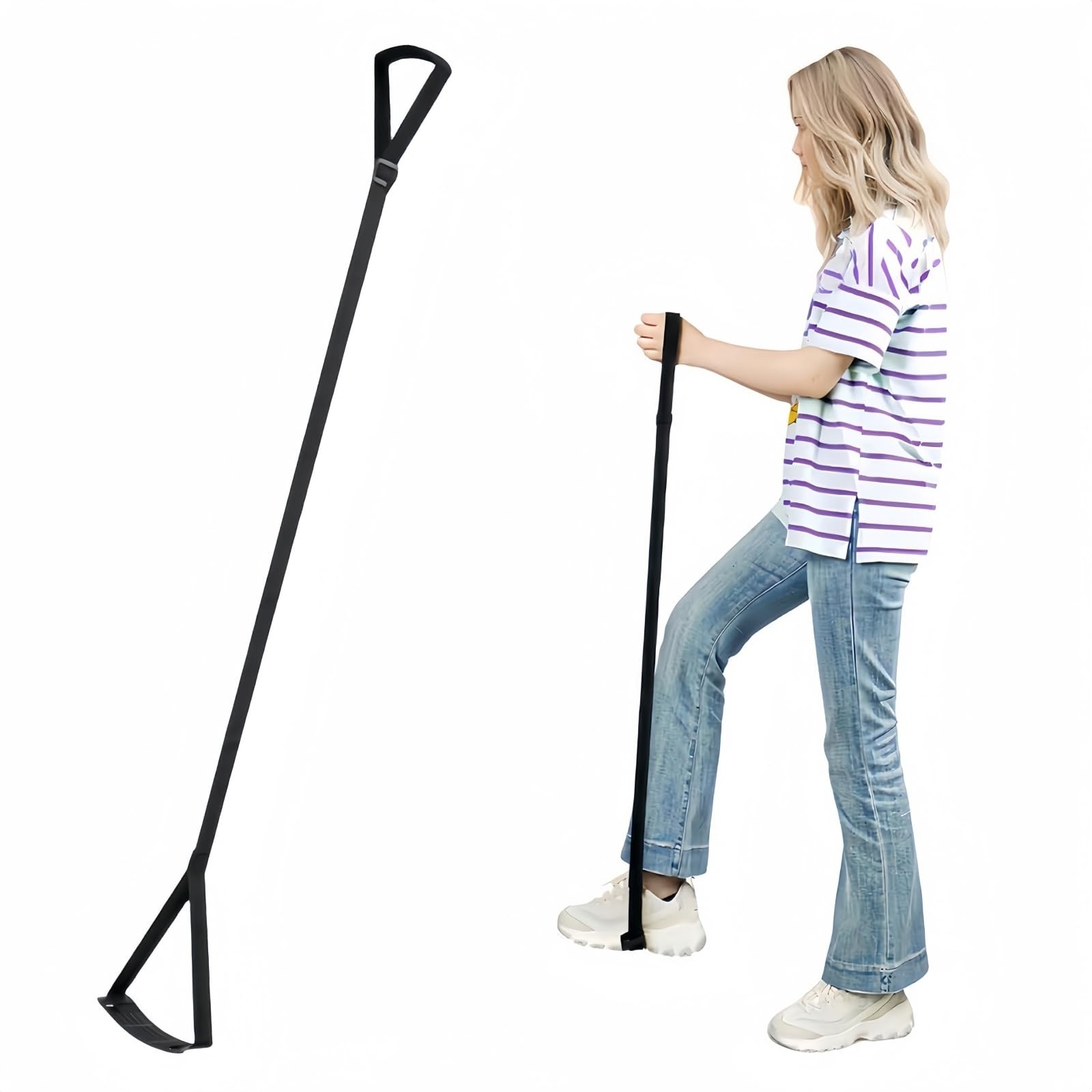 Eucredy Rigid Leg Lifter for After Knee Surgery, Extra Long Lifters Black