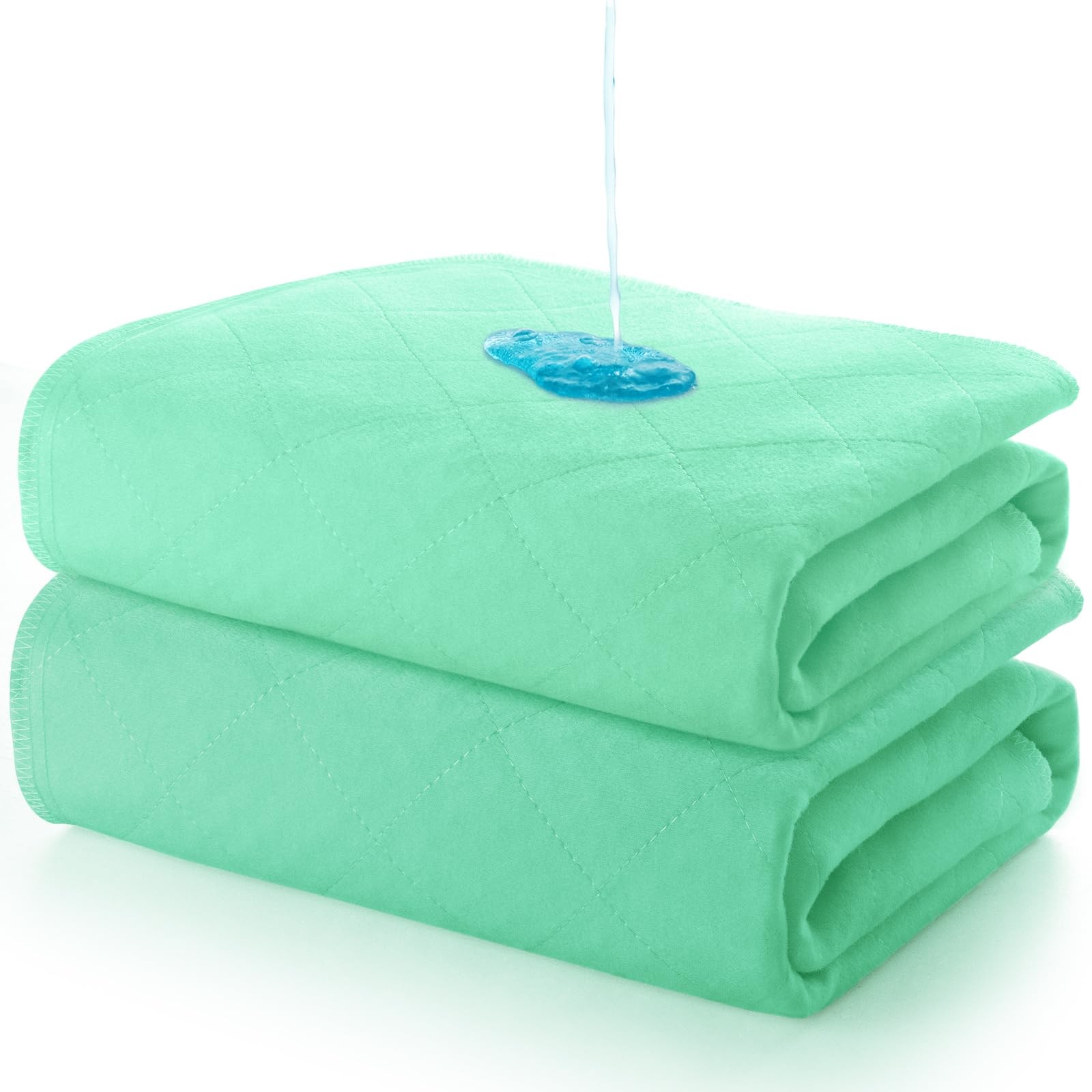 2 Pack Green Washable Waterproof Absorbent Incontinence Underpads 34×36