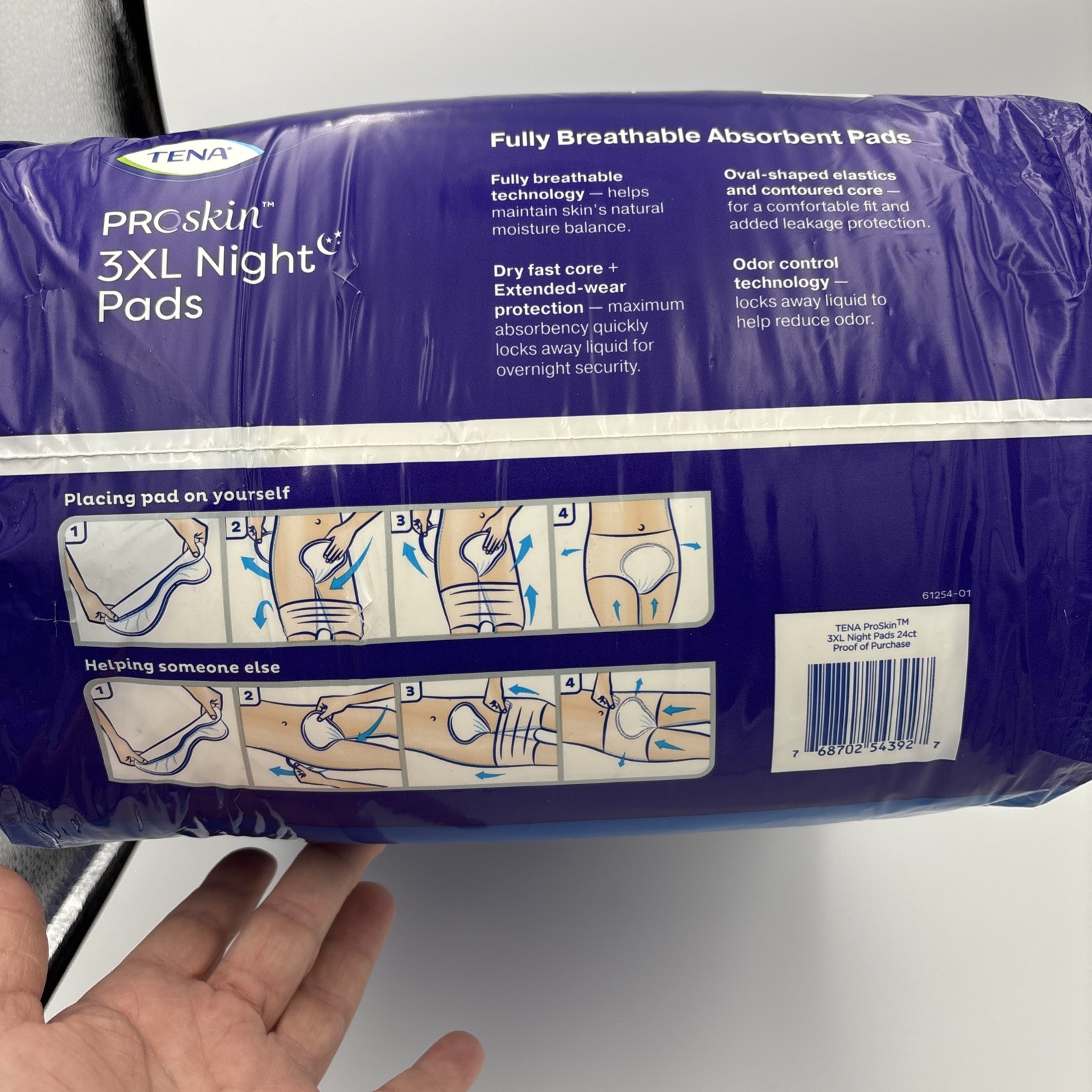 Tena ProSkin 3XL Pads, 24 Count, Overnight Absorbency,Women and Men Incontinence