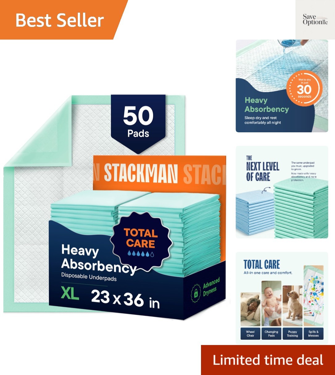 Ultimate Comfort 50-Pack Chucks Pads 23″x36″ – Fast Absorption for Caregivers