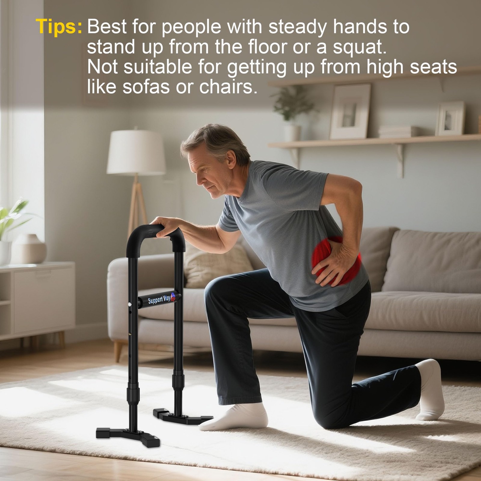 Stand Assist Aid Plus, 20-26.8″ Adjustable Steel Standing Aid for Seniors & E…
