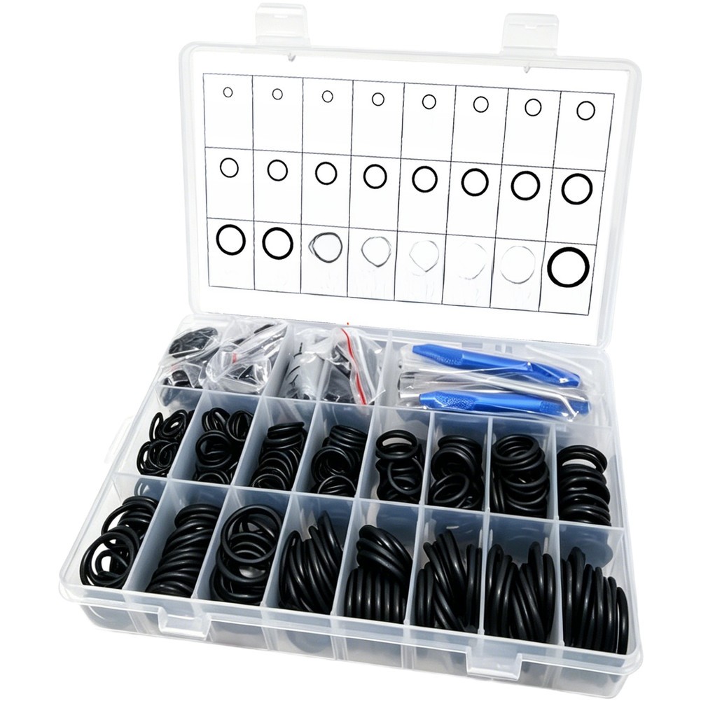 1200 Pcs Nitrile O Ring Seal Kit 24 Sizes with Transparent Storage and Hooks