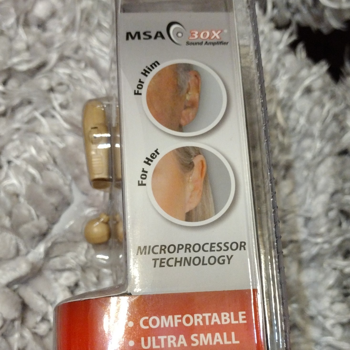 MSA 30X Rechargeable Sound Amplifier Hearing Aid BTE Microprocessor