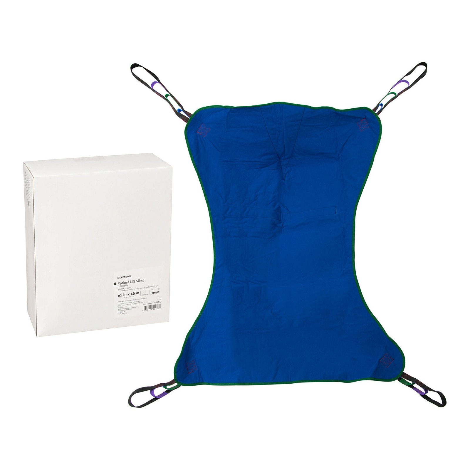 McKesson Full Body Patient Sling 600 lbs. Weight Capacity Blue 12 Ct