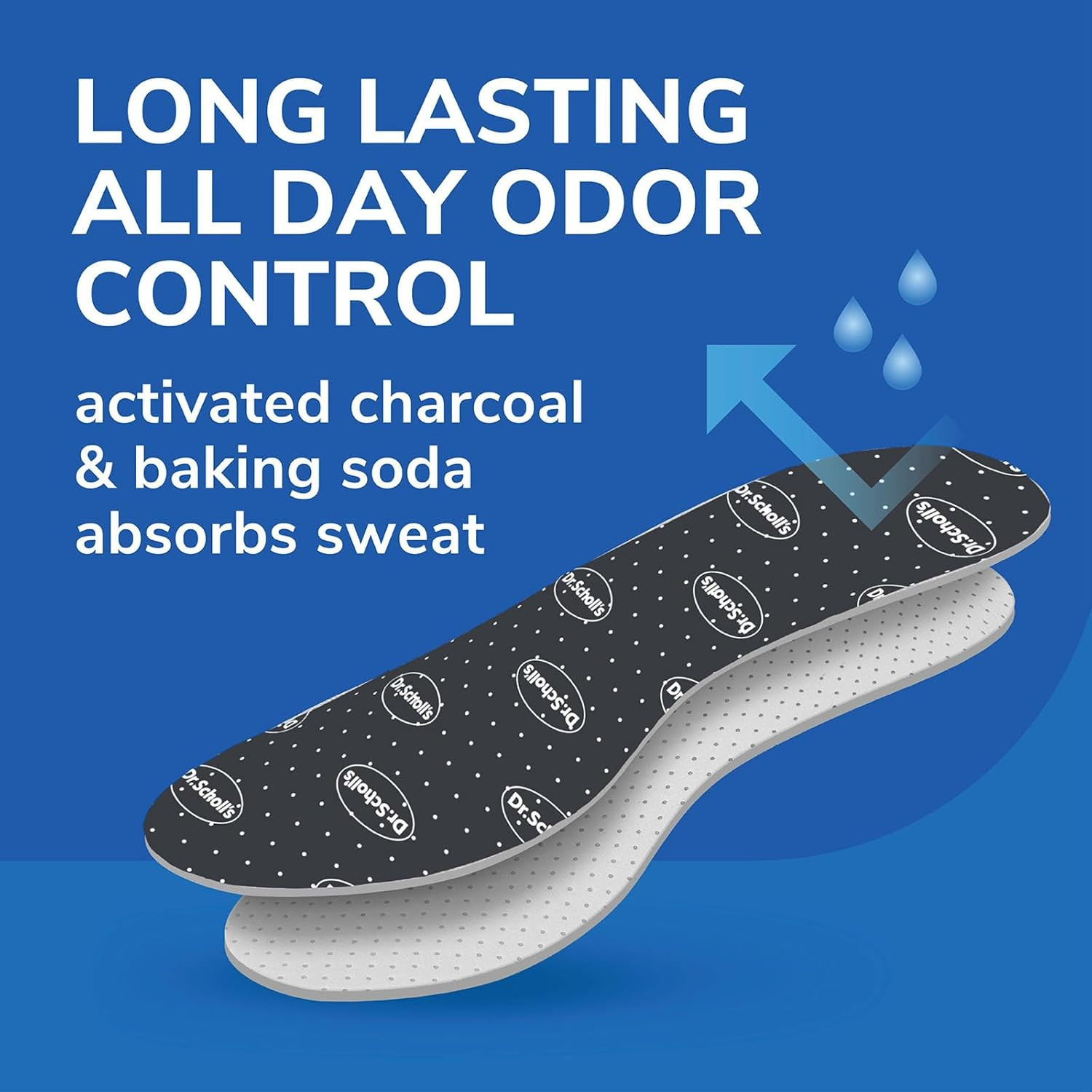 ® Stay Odor-Free & Dry Comfort Insoles with Odor-X®, Unisex Inserts, 1 Pair, Ful