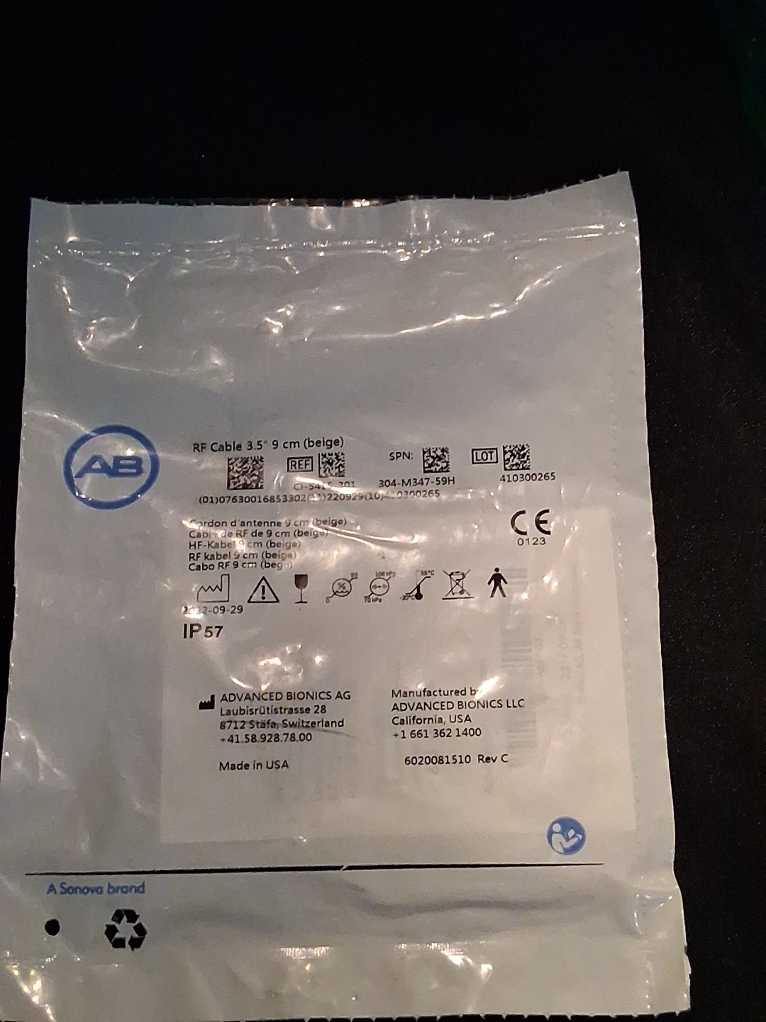 Advanced Bionics RF Cable 3.5″ 9cm Beige