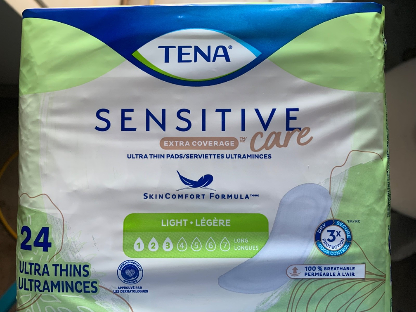 TENA Sensitive Care Incontinence Pads, Size 3 Light, 144 count
