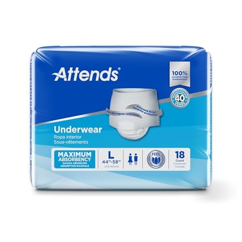 Attends Adult Incontinence Underwear Large 72 Count Maximum Absorbency