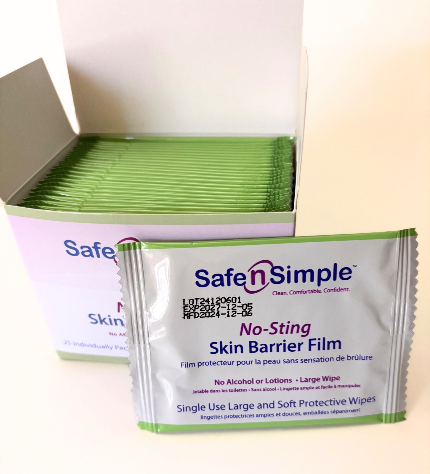 25 Safe n Simple SNS00807 No-sting Skin Barrier Film Expires April 2027