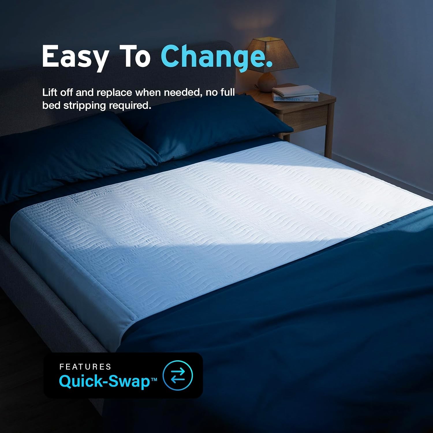 Bamboo Washable Incontinence Bed Pads for Queen Size Beds with Tucks Maxim