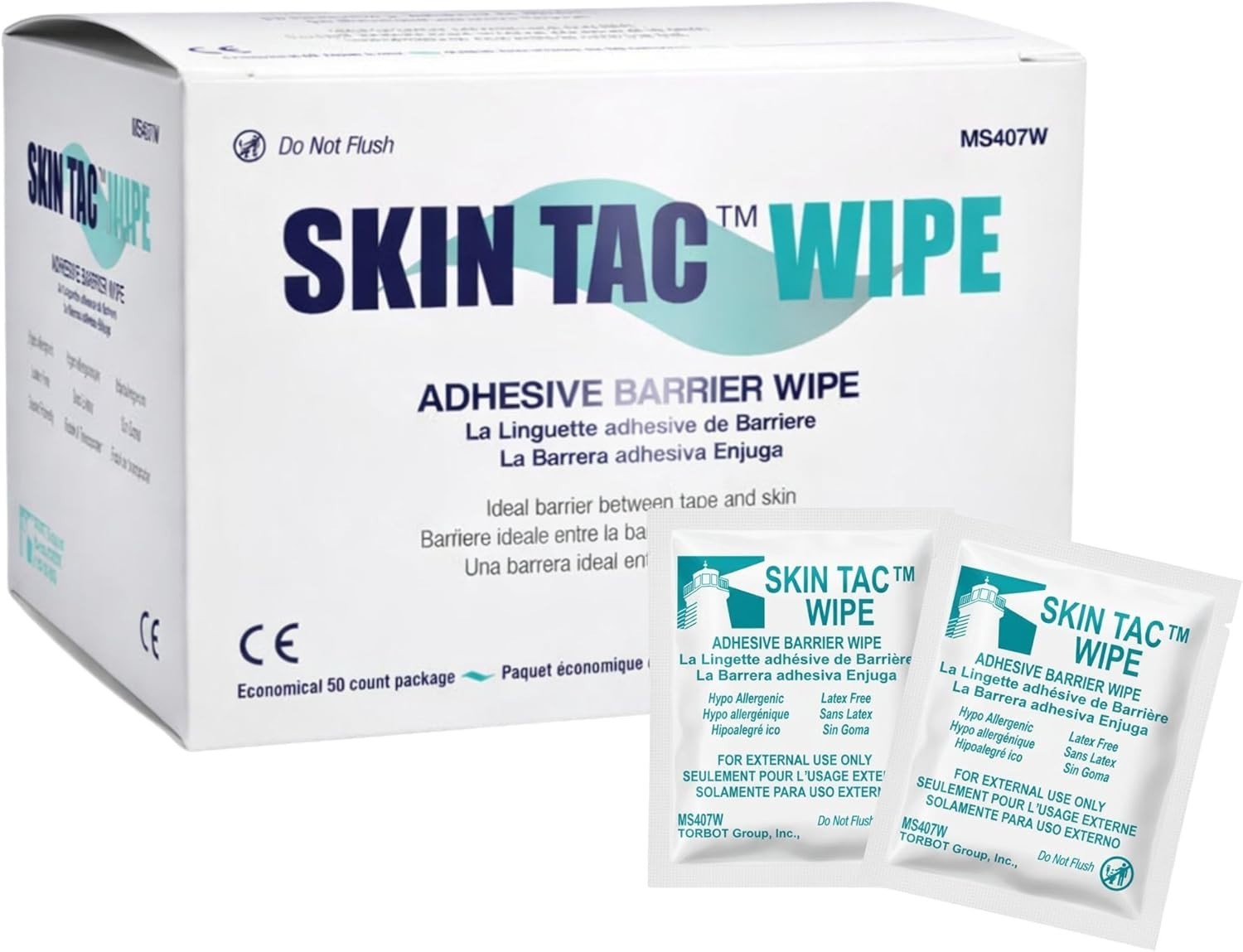 Convenient Hypoallergenic Prep Wipes, Latex-Free – 50 Wipes per Box, Set of 2