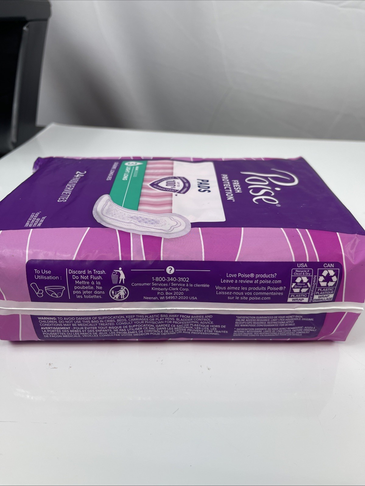 Poise Fresh Protection Pads Light Long Clean Dry Fresh – 24 Pack