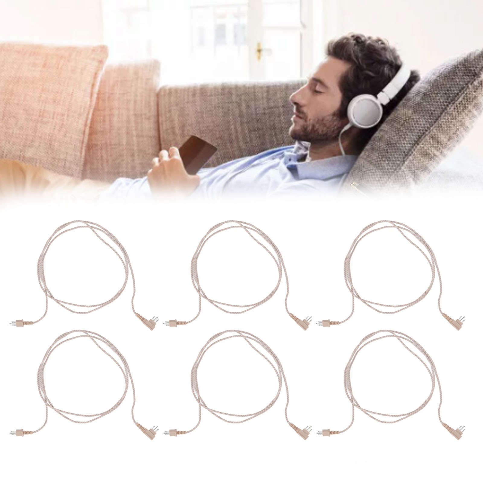 10items 3 Pin Hearing Aid Receiver Cable Portable Wear Resistant PVC Hearing