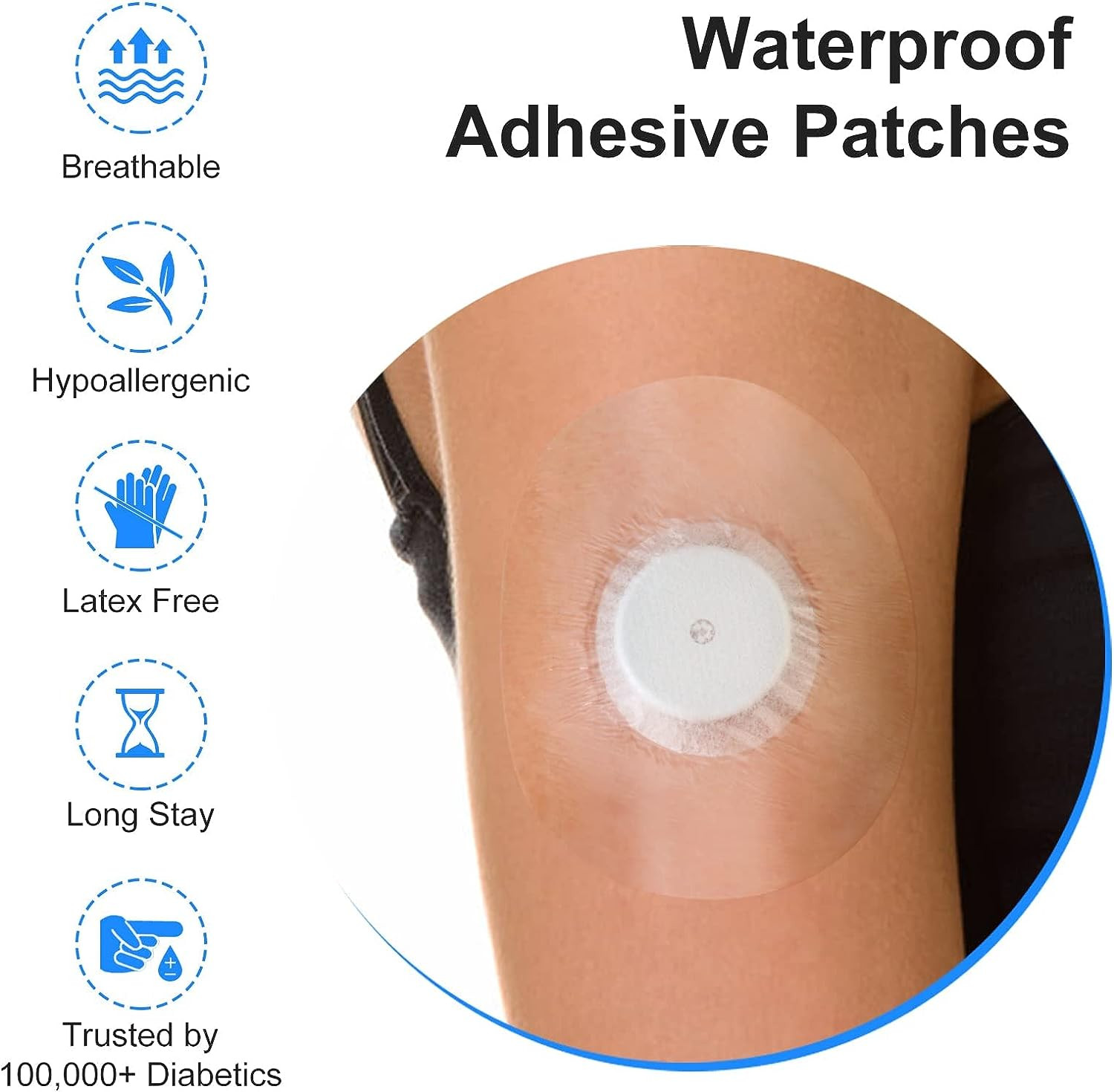 60Pcs Waterproof Libre Sensor Covers,Latex-Free Medical Adhesive Patches for Lib