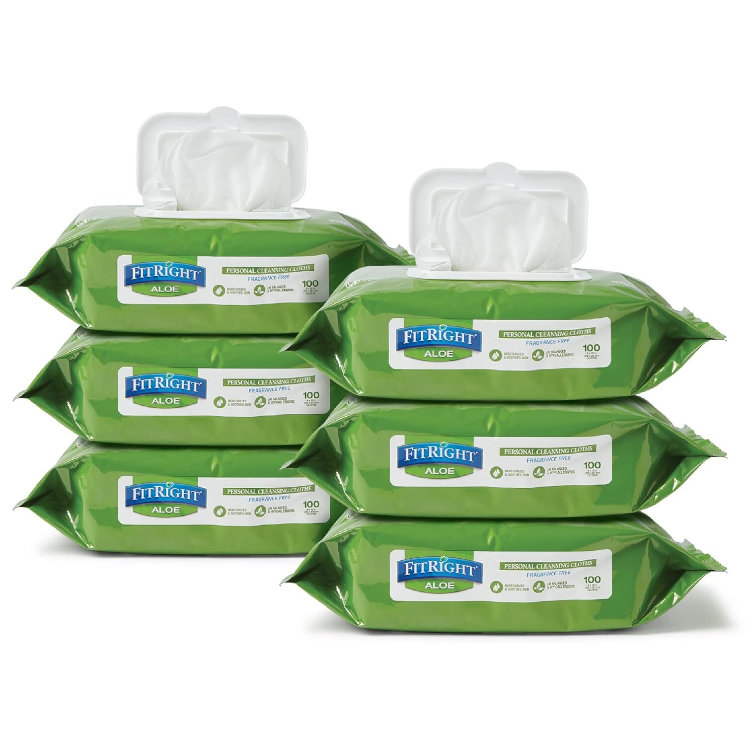 Fitright Personal Cleansing Wipes With Aloe (8X10 Inch) | 600 Pieces Moi