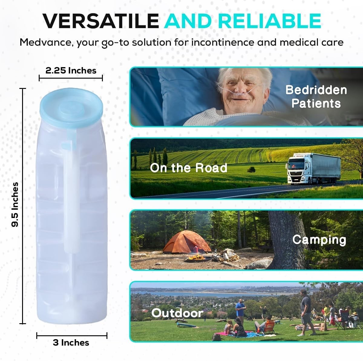 Travel-Ready 1000ml Portable Urinals for Men – Durable & Spill-Proof, 2 Pack