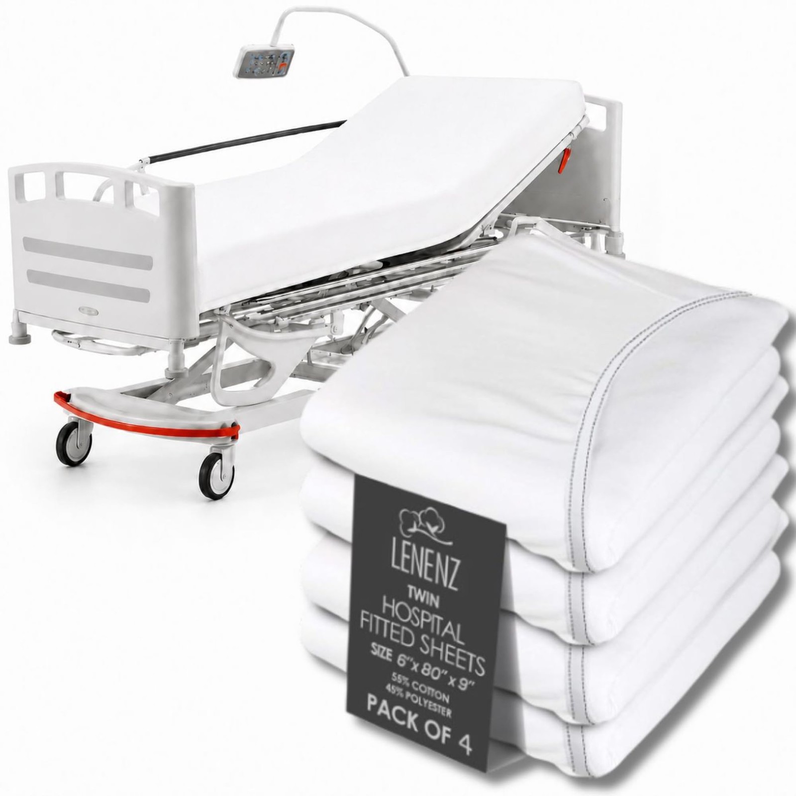 4 Pack Hospital Bed Sheet Soft Jersey Twin Fitted Sheets 36″x80″x9″