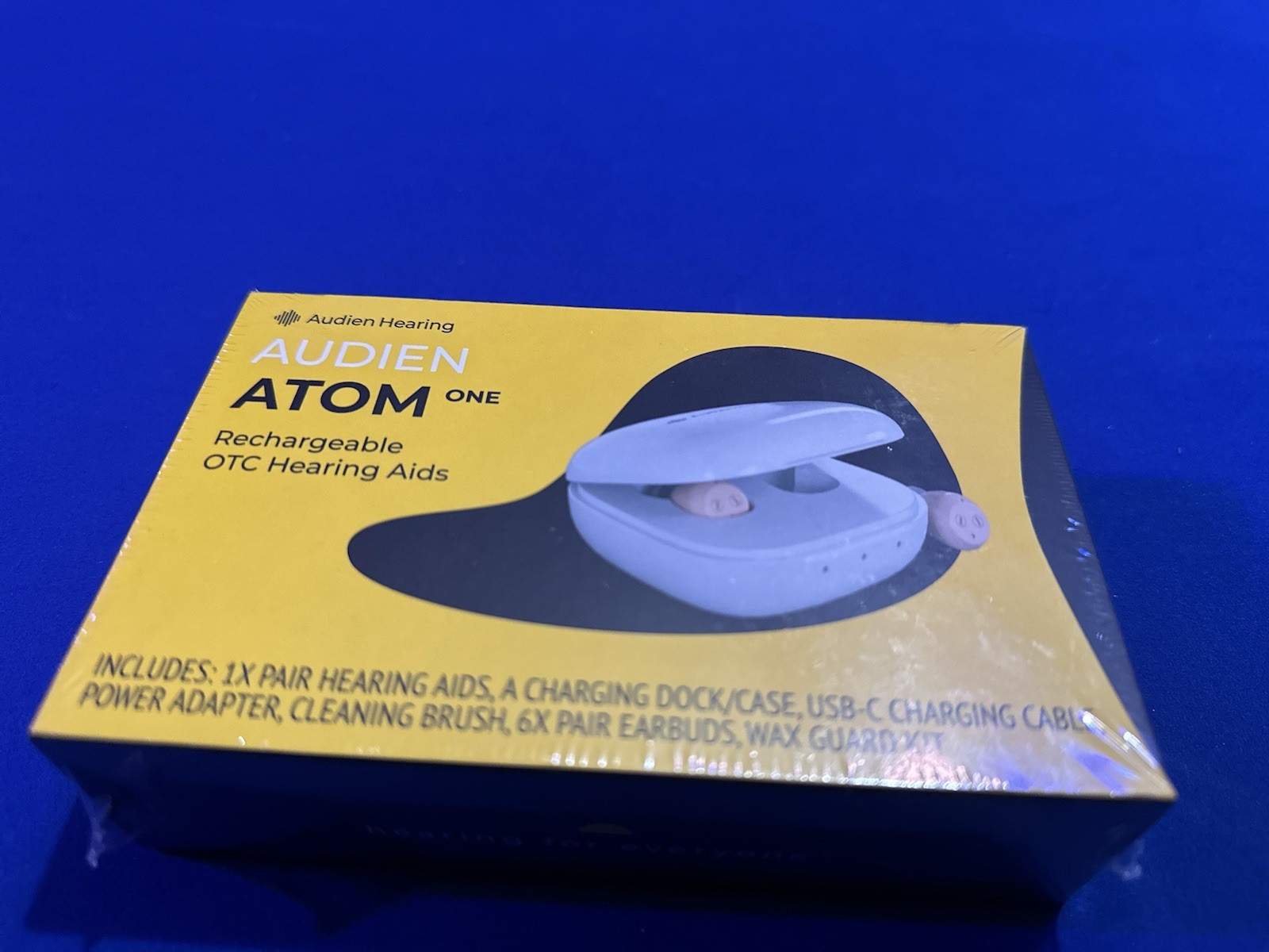 Audien Atom One OTC Hearing Aids Wireless, Rechargeable Beige (B1) New Sealed
