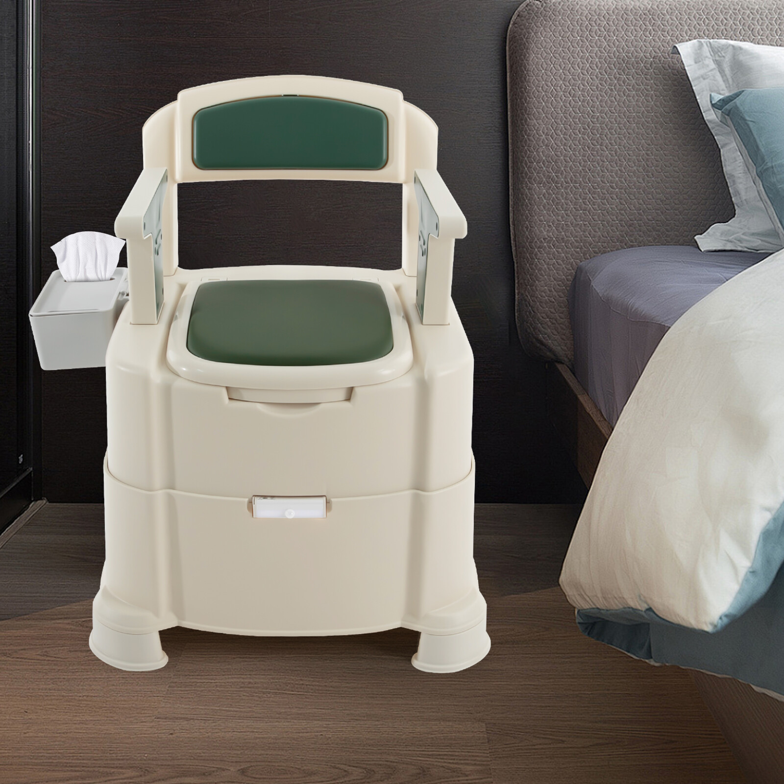 For The Elderly and The Sick TPE Home Portable Toilet with Sensor Night Light