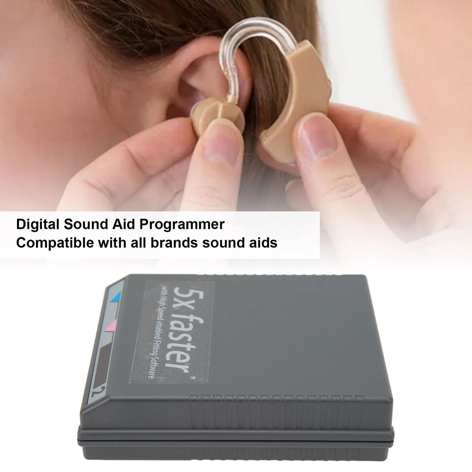 For Most Digital Hearing Aids 5X Hipro2 Programmer Machine & Programming Cables