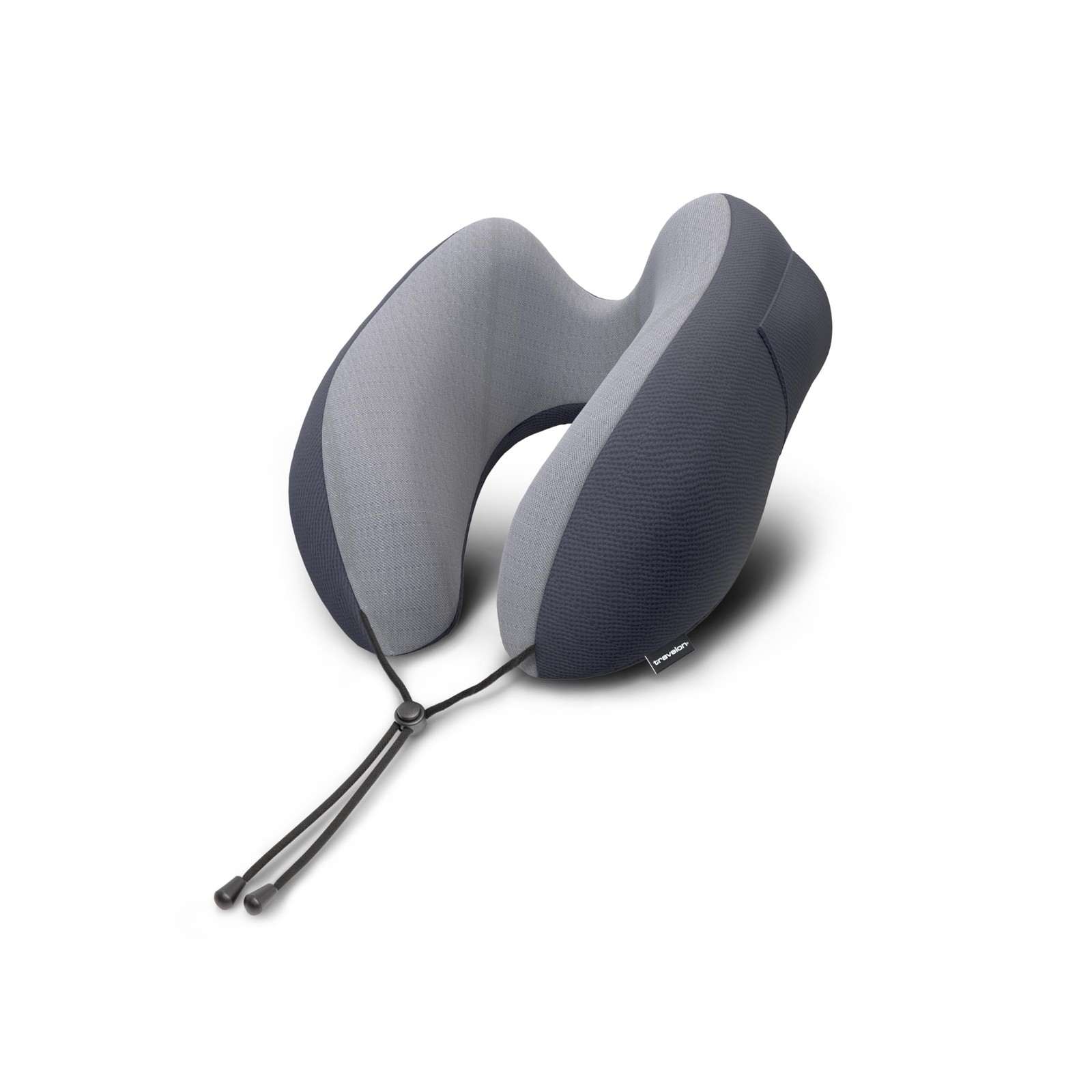 Travelon Transit Premium Neck Pillow 10.25”W X 5.75””H X 10.5”D, Navy/Gray