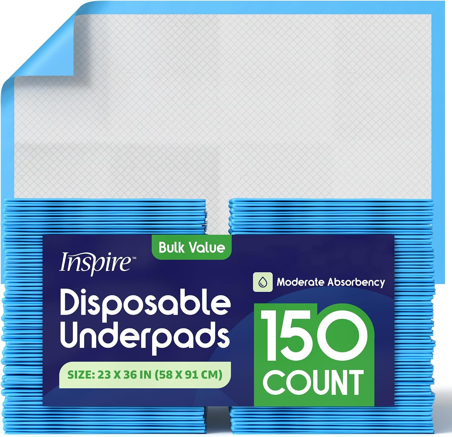 Medical Bed Linens Disposable Underpads 23” X 36” – Moderate Absorbency Waterpro